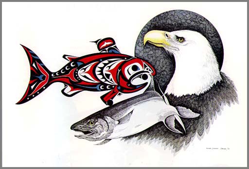Eagle and Salmon Artwork